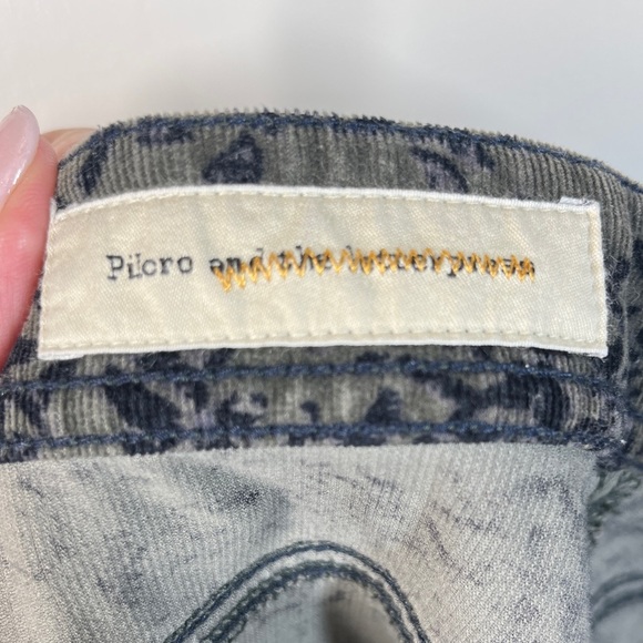 Pilcro Women's Serif Cords Corduroy Pants Abstract Green Black 25 Fall Skinny - Picture 2 of 12